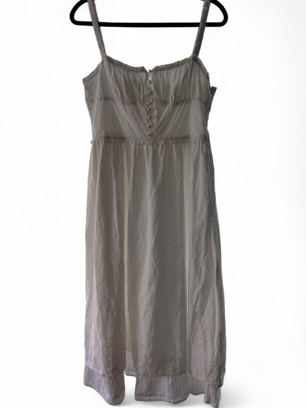 Commense Ruffle Hem White Cotton Blend Dress